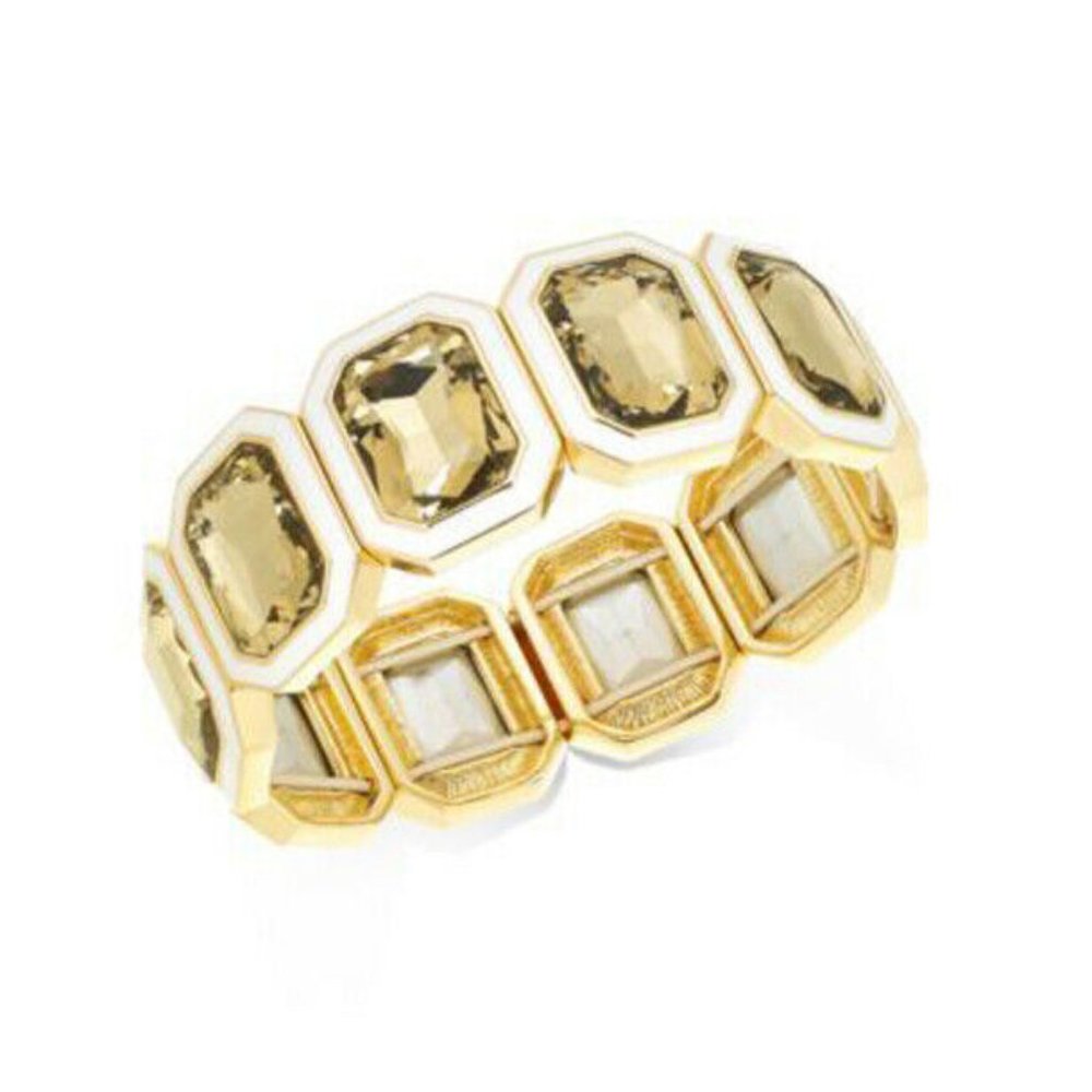New Alfani Gold-Tone Crystal Stretch Bracelet